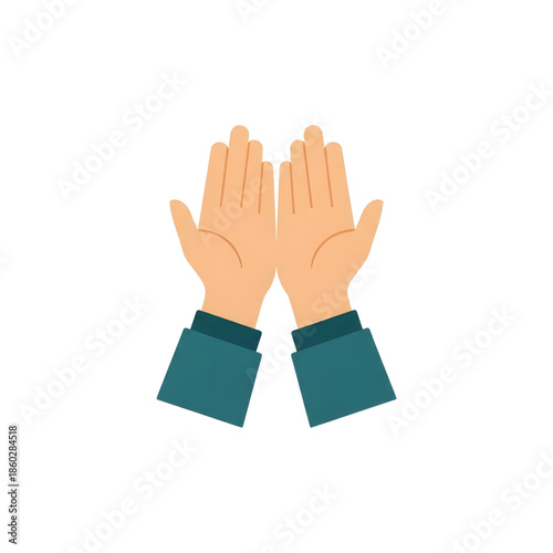 Open hands raised in a gesture of prayer or humble supplication, symbolizing hope, gratitude, and spiritual connection. Perfect for themes of faith, meditation, and seeking blessings