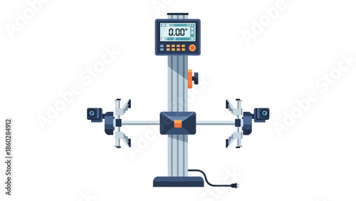 3d render of a red and yellow traffic sign on a road