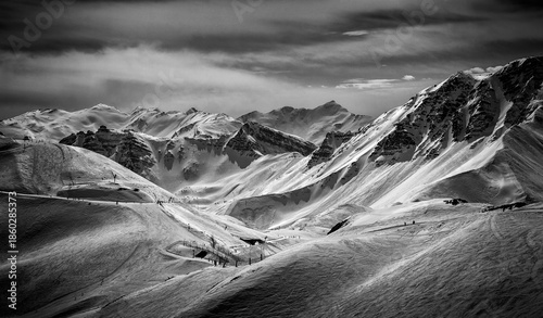 Risoul France ski resort mountain skiers