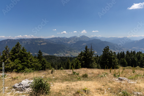Scenic mountain landscape of Semnoz in Haute-Savoie, France