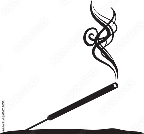 Incense Smoke Silhouette Vector Bundle