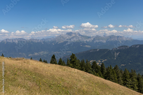 Scenic mountain landscape of Semnoz in Haute-Savoie, France