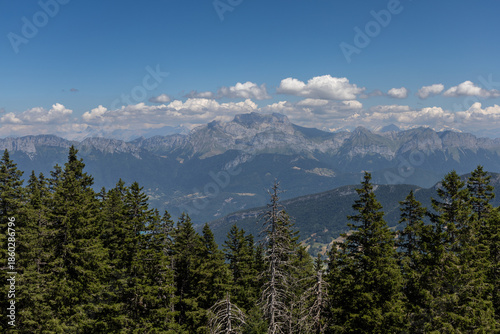 Beautiful panoramic view from Semnoz mountain in Haute-Savoie, France