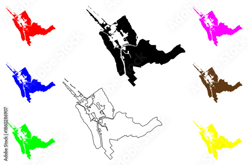 Malabon city (Metro Manila Region, Republic of the Philippines, ROP) map vector illustration, scribble sketch Malabon map