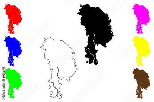 Malolos city (Central Luzon Region, Republic of the Philippines, ROP) map vector illustration, scribble sketch Malolos map