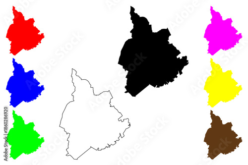 Mandaue city (Central Visayas Region, Republic of the Philippines, ROP) map vector illustration, scribble sketch Mandaue map