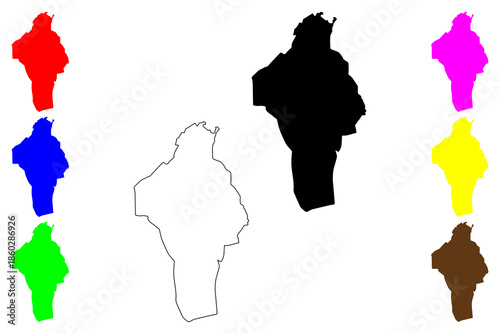 Malita city (Davao Region, Republic of the Philippines, ROP) map vector illustration, scribble sketch Malita map