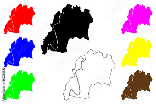 Marikina city (Metro Manila Region, Republic of the Philippines, ROP) map vector illustration, scribble sketch Marikina map