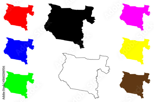 Maramag city (Northern Mindanao Region, Republic of the Philippines, ROP) map vector illustration, scribble sketch Maramag map