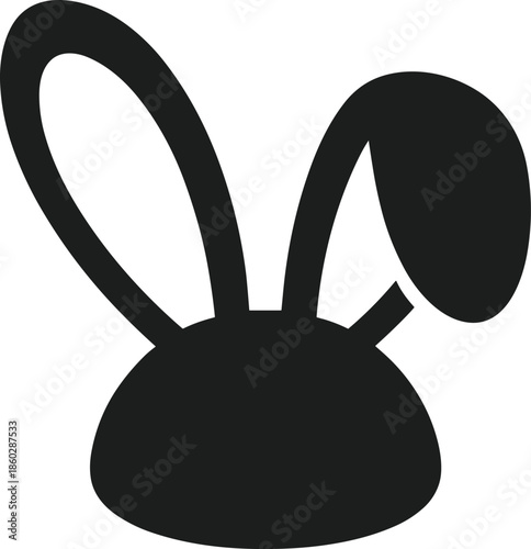 Black silhouette of bunny ears on a white background vector graphic