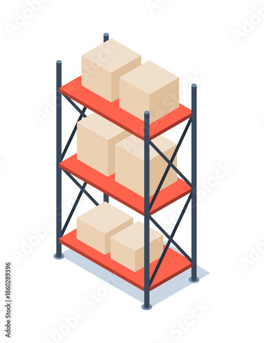 Storage parcel rack icon. Flat illustration of storage parcel rack vector icon isolated on white background