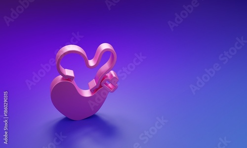 Εκτύπωση καμβά Pink Spanish wineskin icon isolated on purple-blue background