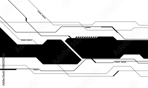 Abstract technology technology futuristic black cyber line on white design modern background vector