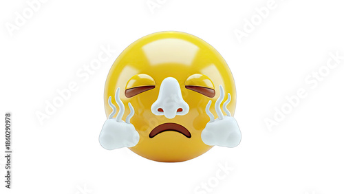 Emoji with steam coming out of nostrils, representing anger or frustration