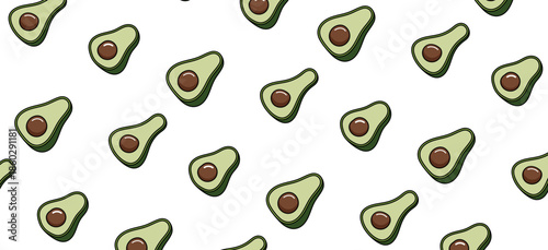 avocado fruit seamless pattern doodle hand drawing icon pattern background