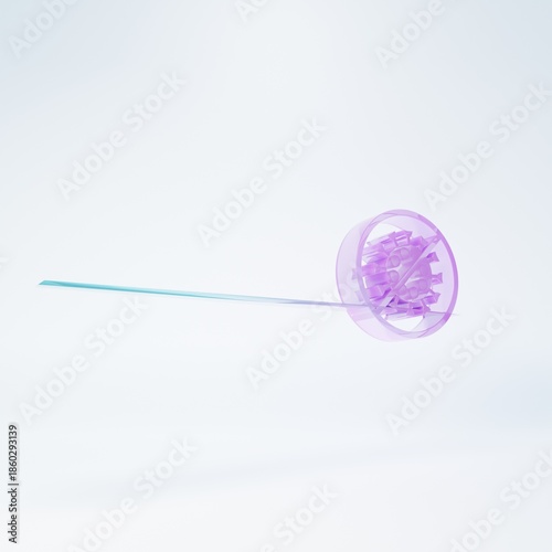 Wallpaper Mural Frosted glass Stop virus icon isolated on white background. Corona virus 2019-nCoV. Bacteria and germs, cell cancer, microbe, fungi. Minimalism concept. 3D render illustration Torontodigital.ca