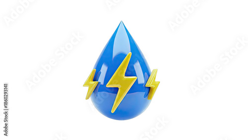 Water Drop with Lightning: Energy Concept