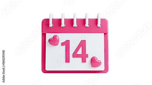 Valentine's Day Calendar with Hearts