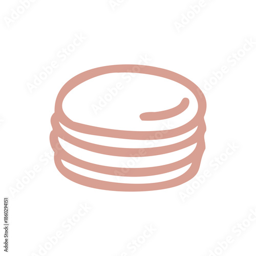 Simple icon illustration of a stack of pancakes on a black background