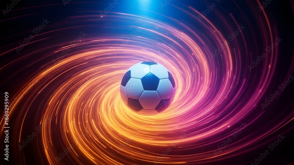 Fototapeta premium Soccer ball vortex swirl