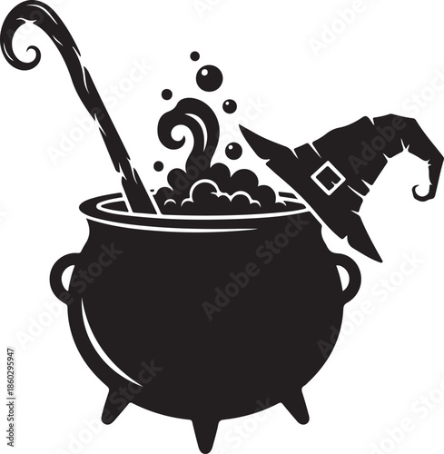 Witch Cauldron Silhouette Vector Bundle
