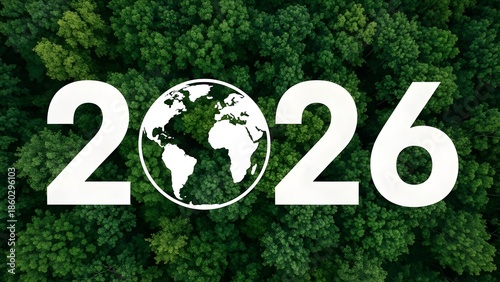 Eco friendly vision for 2026 with a green earth