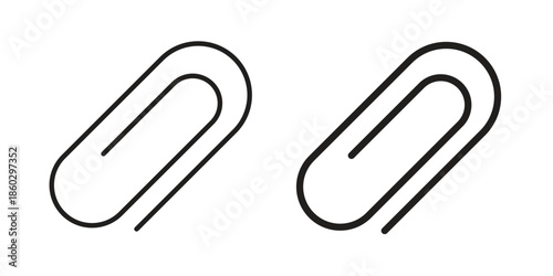 Attachment clip icons. glyph icon vector on white background. Flat and line vector