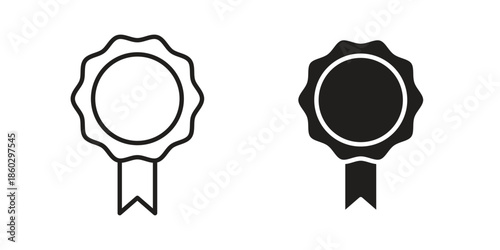 Badge icons. glyph icon vector on white background. Flat and line vector