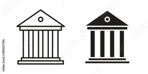 Bank icons. glyph icon vector on white background. Flat and line vector