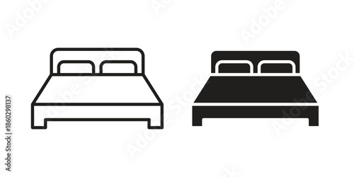 Bed icons. glyph icon vector on white background. Flat and line vector