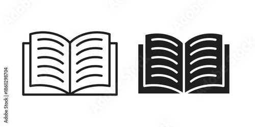 Book icons. glyph icon vector on white background. Flat and line vector