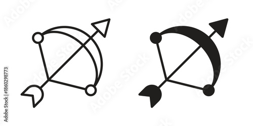 Bow arrow icons. glyph icon vector on white background. Flat and line vector