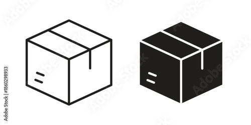 Box icons. glyph icon vector on white background. Flat and line vector