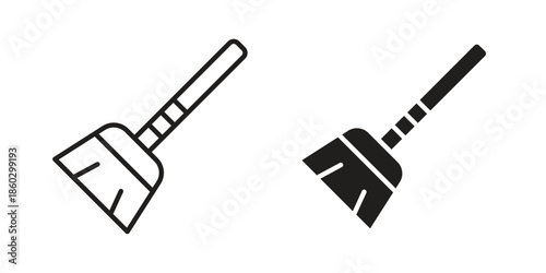 Broom icons. glyph icon vector on white background. Flat and line vector