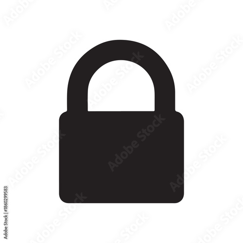 Lock icon silhouette icon vector flat design