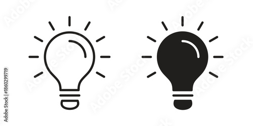 Bulb icons. glyph icon vector on white background. Flat and line vector