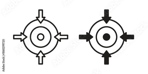 Bullseye pointer icons. glyph icon vector on white background. Flat and line vector