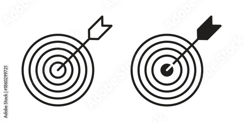 Bullseye icons. glyph icon vector on white background. Flat and line vector