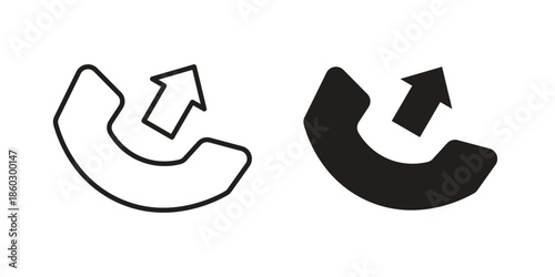 Call outgoing icons. glyph icon vector on white background. Flat and line vector