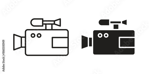 Camcorder icons. glyph icon vector on white background. Flat and line vector