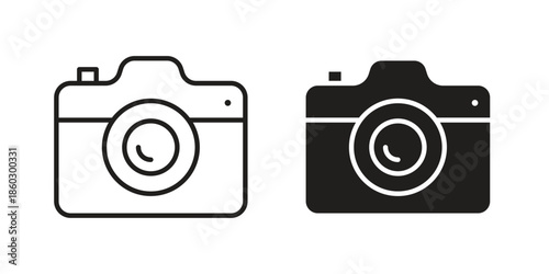 Camera icons. glyph icon vector on white background. Flat and line vector