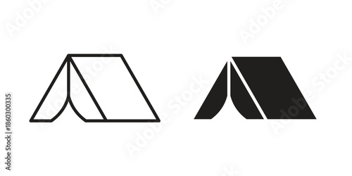 Camping icons. glyph icon vector on white background. Flat and line vector