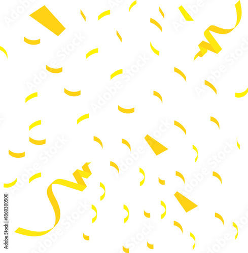 Confetti Background Icon. Multicolor confetti abstract background with a lot of falling pieces, isolated on a white background. congratulatory background with colored confetti and serpentine.