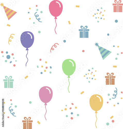 Confetti Background Icon. Multicolor confetti abstract background with a lot of falling pieces, isolated on a white background. congratulatory background with colored confetti and serpentine.