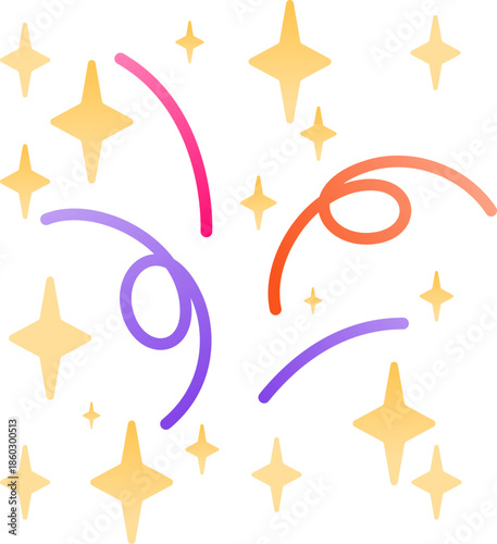 Confetti Background Icon. Multicolor confetti abstract background with a lot of falling pieces, isolated on a white background. congratulatory background with colored confetti and serpentine.