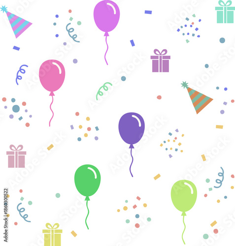 Confetti Background Icon. Multicolor confetti abstract background with a lot of falling pieces, isolated on a white background. congratulatory background with colored confetti and serpentine.