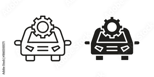 Car mechanic icons. glyph icon vector on white background. Flat and line vector