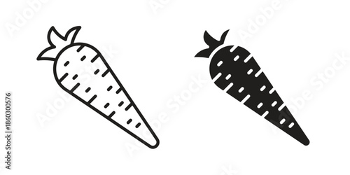 Carrot icons. glyph icon vector on white background. Flat and line vector