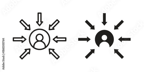 Centric consumer icons. glyph icon vector on white background. Flat and line vector