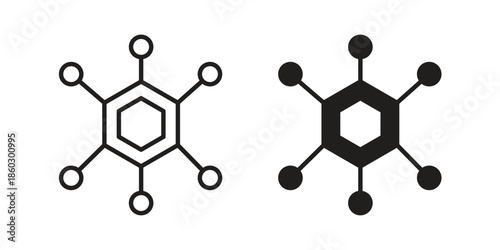Chart connected icons. glyph icon vector on white background. Flat and line vector